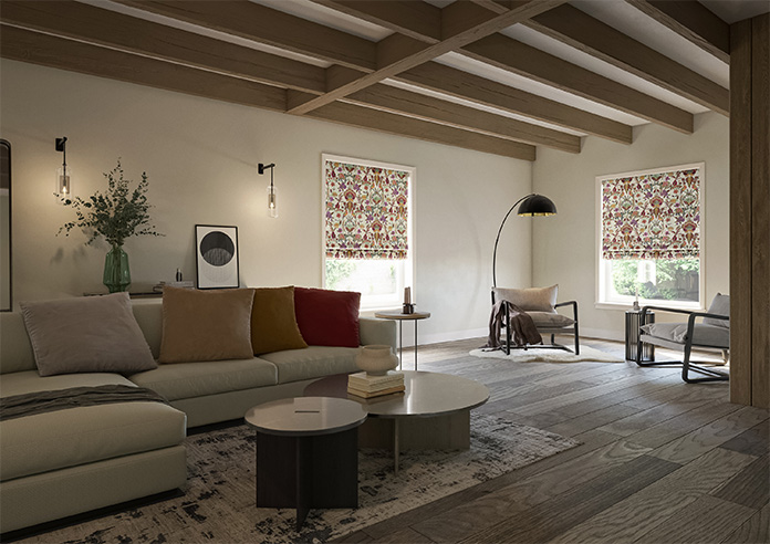 Bangalore Faux Silk, Maroon - Motorised Roman Blind - Image 6
